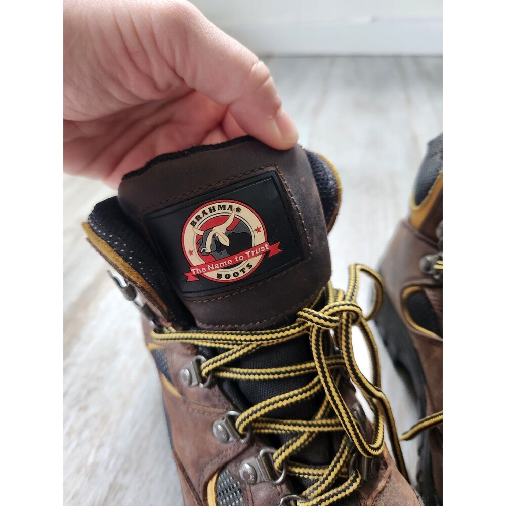 Brahma Blaze Steel Toe Work Boots Brown Leather Lace Up Safety Womens Sz 8 GUC - Picture 4 of 11